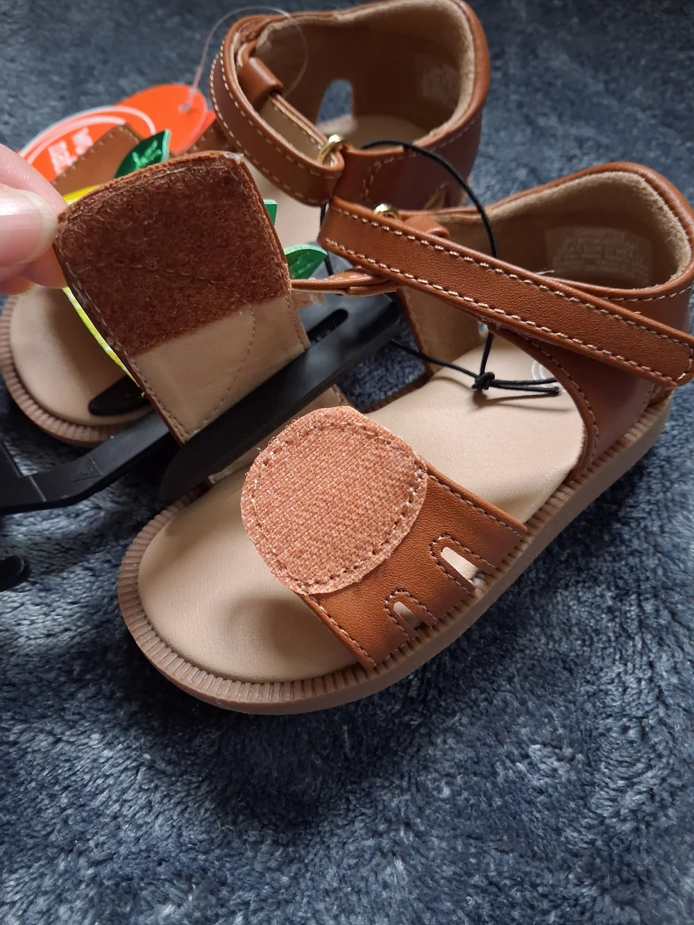 NWT Wonder Nation Lemon Glitter Sandals Brown/Yellow/Green Girls 5